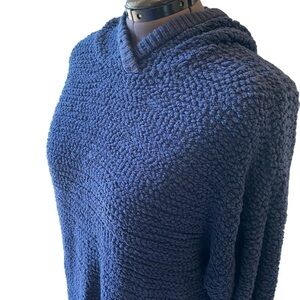 ZENANA PREMIUM women's plus size 3X Blue hooded textured knit tunic sweater
